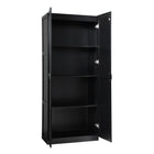 Manhattan Comfort Cornelia 29.61" Modern 4-Shelf Storage Closet - Black-Mop base with non-marking felt foot pads for floor protection