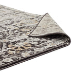 Modway - Ganesa Treillis floral en diamant vieilli Tapis de comédie 8 pi l x 10 pi L - Noir et beige-8