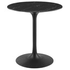 Modway Lippa 28" Round Faux Marble Dining Table - Black-Modern Dining Table