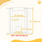 PawHut Dog Gate with Cat Door with 2 Extension Kits - 30"-41" W x 42" H-Easy lock mechanism with a soft push