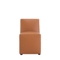 Manhattan Comfort - Chaise de salle à manger moderne Anna Square 48 cm en similicuir rembourré - couleur Saddle-Chaise de salle à manger moderne pour salle à manger et usage de travail