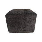 Exform Sloane Cube - Stool, Ottoman, Side Table - Black Chenille-Multi-Use Cube (Side Table / Ottoman / Stool)