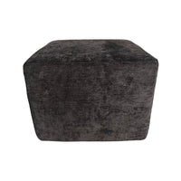 Exform Sloane Cube - Stool, Ottoman, Side Table - Black Chenille-Multi-Use Cube (Side Table / Ottoman / Stool)