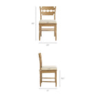 Modway - Jax Bois de chêne Chaise de salle à manger avec dossier ondulé en forme de rasoir et coussin in Rayure d’avoine en chêne usé-Rasoir ondulé