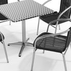 Flash Furniture 27.5'' Square Aluminum Indoor-Outdoor Table with 4 Black Rattan Chairs (TLH-ALUM-28SQ-020BKCHR4-GG)-7