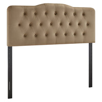 Modway Annabel Stain-Resistant Performance Velvet Full Headboard - Taupe-Stain-Resistant Performance Velvet