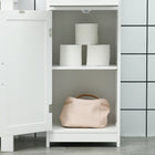 Kleankin Bathroom Linen Tower Cabinet with Open Shelf and Drawer - White-Materials: MDF, Particleboard