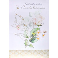 Rosedale 5-1/2" x 8" French Sympathy Greeting Cards & Envelopes - 5-1/2" x 8" - Flowers - 12 Pack-Premium quality greeting cards