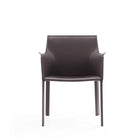 Manhattan Comfort - Lot de 2 fauteuils de salle à manger modernes Paris 21,65 po en similicuir gris-Base standard à 4 pieds