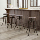 Homy Casa Counter/Bar Stool Adjutable Height Swivel - Natural - 2 Pack-12.6" round seat with manufactured wood in brown colour