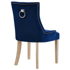 Modway Pose Performance Velvet Dining Chair - Navy-Studded Nailhead Trim