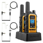 DEWALT Heavy Duty DXFRS800 GMRS Walkie Talkie with Surveillance Headsets - 4 Pack-22 Preset Channels are preset with Privacy codes