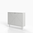 Nexera Slim 2-Door Storage Accent Cabinet - Floating And Wall Mount Bar - White-Top quality MDF, and laminate, which is scratch, stain and water-resistant for your every day purpose