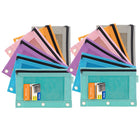 BAZIC Products 3-Ring Pencil Pouch with Mesh Window - Retro Pastel Colors - 12 Pack-Portable: Made of durable 600D polyester - scratch resist. Features reinforced 3 ring holed on bags to place in binders