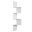 Nexxt Provo Corner Shelf Wood, White, 57" x 12" x 12"-Measurement & weight capacity: overall shelf measures 12"L x 57"H and 12" in depth. significant height means you have over 4 feet of the beautiful display, creating maximum storage space. each tier holds up to 20 pounds, feel confident placing items with a little more weight on each wall shelf