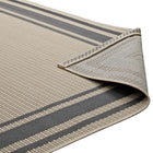 Modway Rim Solid Border Indoor/Outdoor Area Rug - 8 ft W x 10 ft L - Grey/Beige-High Density / Machine-Woven