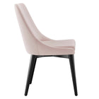 Modway Viscount Accent Performance Velvet Dining Chairs - Pink - 2 Pack-Chair Weight Capacity: 300 lbs.