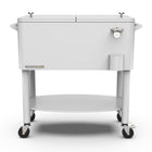 Permasteel 80 qt Rolling Patio Cooler with Divider & Shelf - White-The removable divider allows for five configurable styles to meet your needs 