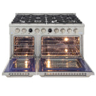 Kucht - 48 po Série KXP Cuisinière double énergie Propane - Acier inoxydable-Cuisinière entièrement en acier inoxydable titane avec poignée dorée professionnelle pour une expérience culinaire ultime