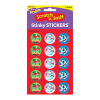 TREND enterprises Peppermint Scent Scratch 'n Sniff Stinky Stickers - Christmas - Large Round-Design: Holiday