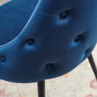 Modway Adorn Tufted Performance Velvet Dining Side Chair - Navy-Black Tapered Legs