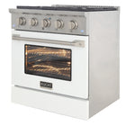 Kucht 30" KDF Series Pro Style Propane Gas Dual Fuel Range - Stainless Steel/White-2 Years Limited Manufacturer Warranty
