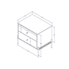 Manhattan Comfort Jasper 25.15" Modern Nightstand - White Gloss-Beautiful Unique Rounded Gold Drawer Knobs