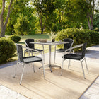 Flash Furniture 31.5'' Square Aluminum Indoor-Outdoor Table with 4 Black Rattan Chairs (TLH-ALUM-32SQ-020BKCHR4-GG)-31.50"W x 31.50"D x 27.50"H