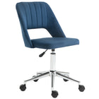 Vinsetto - Chaise de bureau pivotante sans accoudoirs - bleue-Design simple avec rembourrage épais pour un confort accru