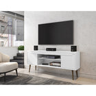 Manhattan Comfort Bradley 62.99" Mid-Century Modern TV Stand - White-Recommended for a 46" -60" TV