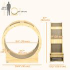 PawHut 36" Cat Wheel with Brake and Scratching Pads - Oak-Easily replaceable corrugated cardboard for convenience 