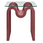 Modway Ondine Glass Top Side Table - Spiced Apple-Assembly Required