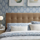 Modway - Lily Velours de performance résistant aux taches Tête de lit King Size, Taupe-Rembourrage en mousse dense