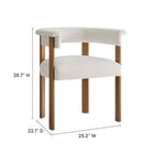Modway - Imogen Performance Velvet Chaises de salle à manger en tonneau Ensemble de 2 - Albâtre brun foncé-Pieds en bois