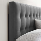 Modway Lily Biscuit Tufted Performance Velvet King Headboard - Grey-Elegant Biscuit Tufting