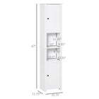 HOMCOM Tall Bathroom Storage Cabinet with Two-Tier Shelf and Two Doors - White-MDF board and particle board construction adds to its durability and stability  