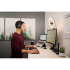 Kensington H2000 USB-C Wired Headset-Pro In-Line Controller with LED Indicators: Quick access to the volume, play/pause, mute and integrated busy light buttons help you maximize productivity. LED lights provide reassuring visual confirmation of your status so you can stay focused