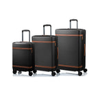 Champs Vintage III 3-Piece Hardside Luggage Set - Expandable - Black-From the Vintage III Collection