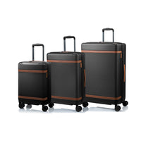 Champs Vintage III 3-Piece Hardside Luggage Set - Expandable - Black-From the Vintage III Collection