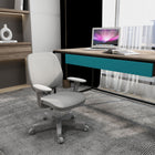 Vinsetto - Petite chaise de bureau en maille avec roulettes - gris-Le dossier en maille favorise la circulation de l’air pour rester au frais