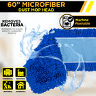 Gritt Commercial Microfiber Looped Dust Mop Pad Head - 60" x 5" - Blue-Offers better bacteria removal than traditional cotton mops
