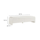 Modway Waterflute 68" Fluted TV Stand - White Matte-Waterfall Edge Design