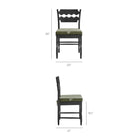 Modway - Jax Bois de chêne Chaise de salle à manger avec dossier ondulé en forme de rasoir et coussin in Sauge Noire-Rasoir ondulé