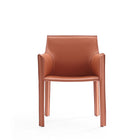 Manhattan Comfort - Lot de 2 chaises de salle à manger modernes Vogue 23,43 po en similicuir rembourré - Argile-Base standard à 4 pieds