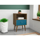 Manhattan Comfort Liberty 1.0 Nightstand, Rustic Brown/Aqua (203AMC93)-Upon Assembly, Measures: 17.72" Length, 27.09" Height, 14.7" Depth.