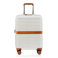 Champs Vintage II 20" Carry-on Luggage Case - Ivory-Expansion System on all cases. 