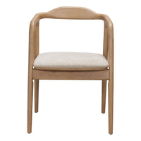 Zuo Hosoi Dining Chair - Beige-Cozy polyester linen fabric
