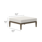 Modway Northlake Outdoor Patio Teak Ottoman - Weathered Grey-Slatted Seat Base