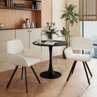 Homy Casa 31.5"W Round  Office Desk - Black-Smooth, easy-to-clean surface ideal for busy work environments