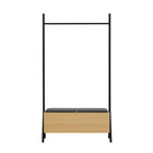 Manhattan Comfort - Paloma 38 po Placard Ouvert Suspendu Moderne Rembourré en Tissu Lin - Chêne Naturel-Penderie ouverte moderne pour entrée et chambre